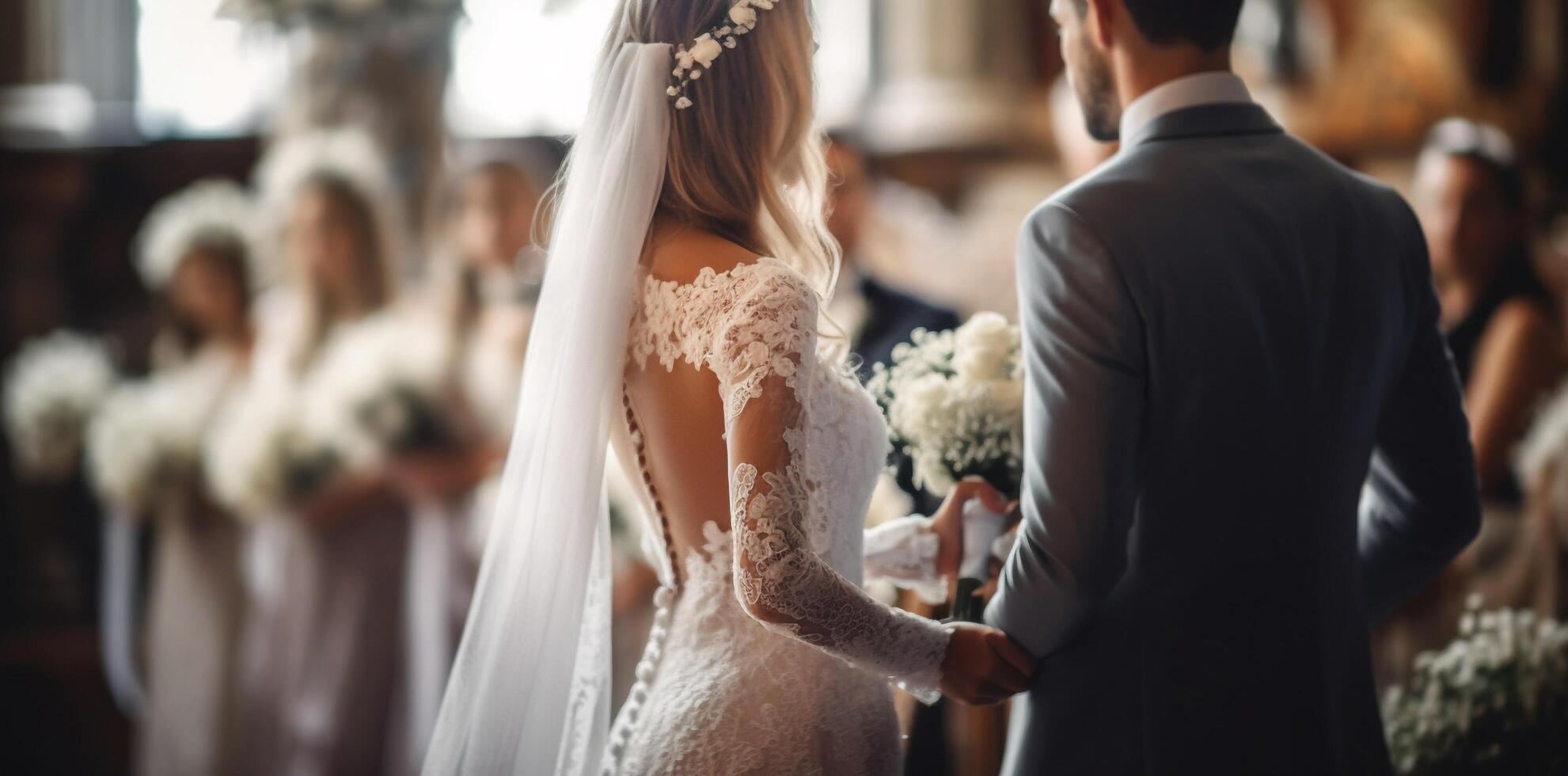 a Casamento cerimônia com ai gerado. foto