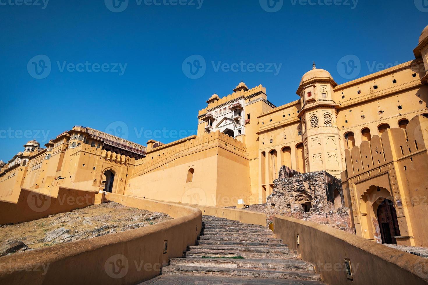 forte de amer em jaipur, rajasthan, índia. patrimônio mundial da unesco. foto