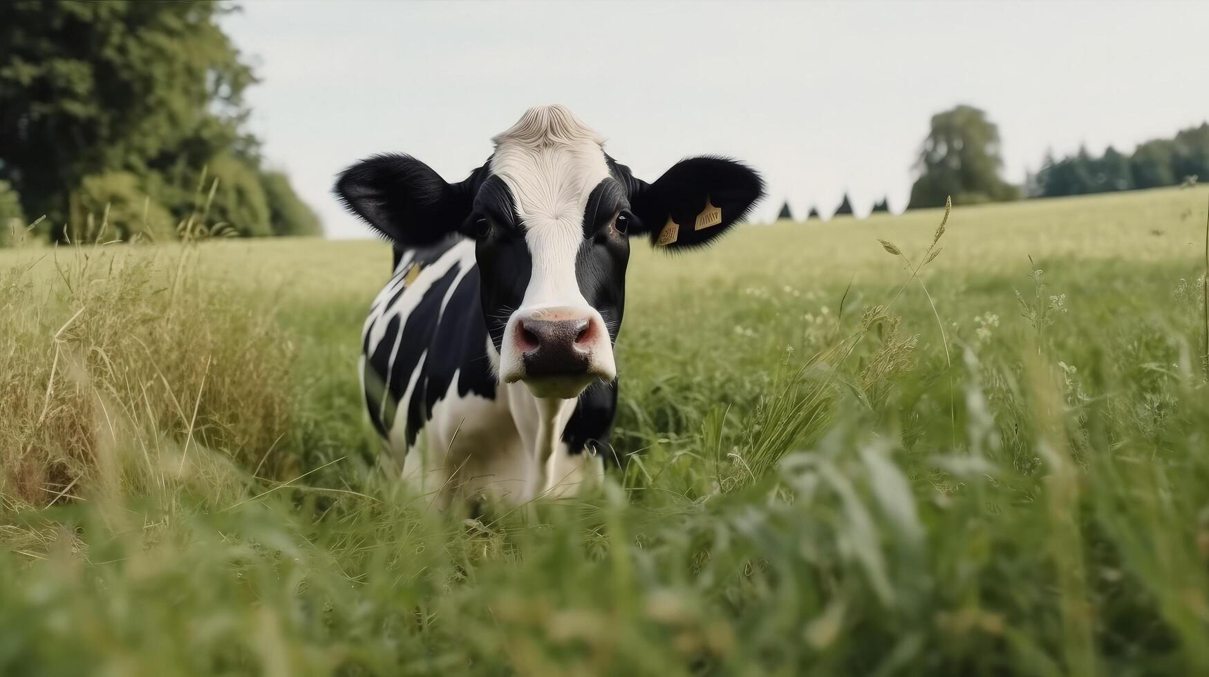 vacas dentro campo. ilustração ai generativo foto