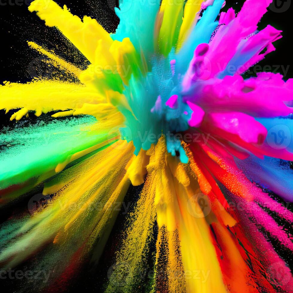 colorida pó explosão efeito. generativo ai foto