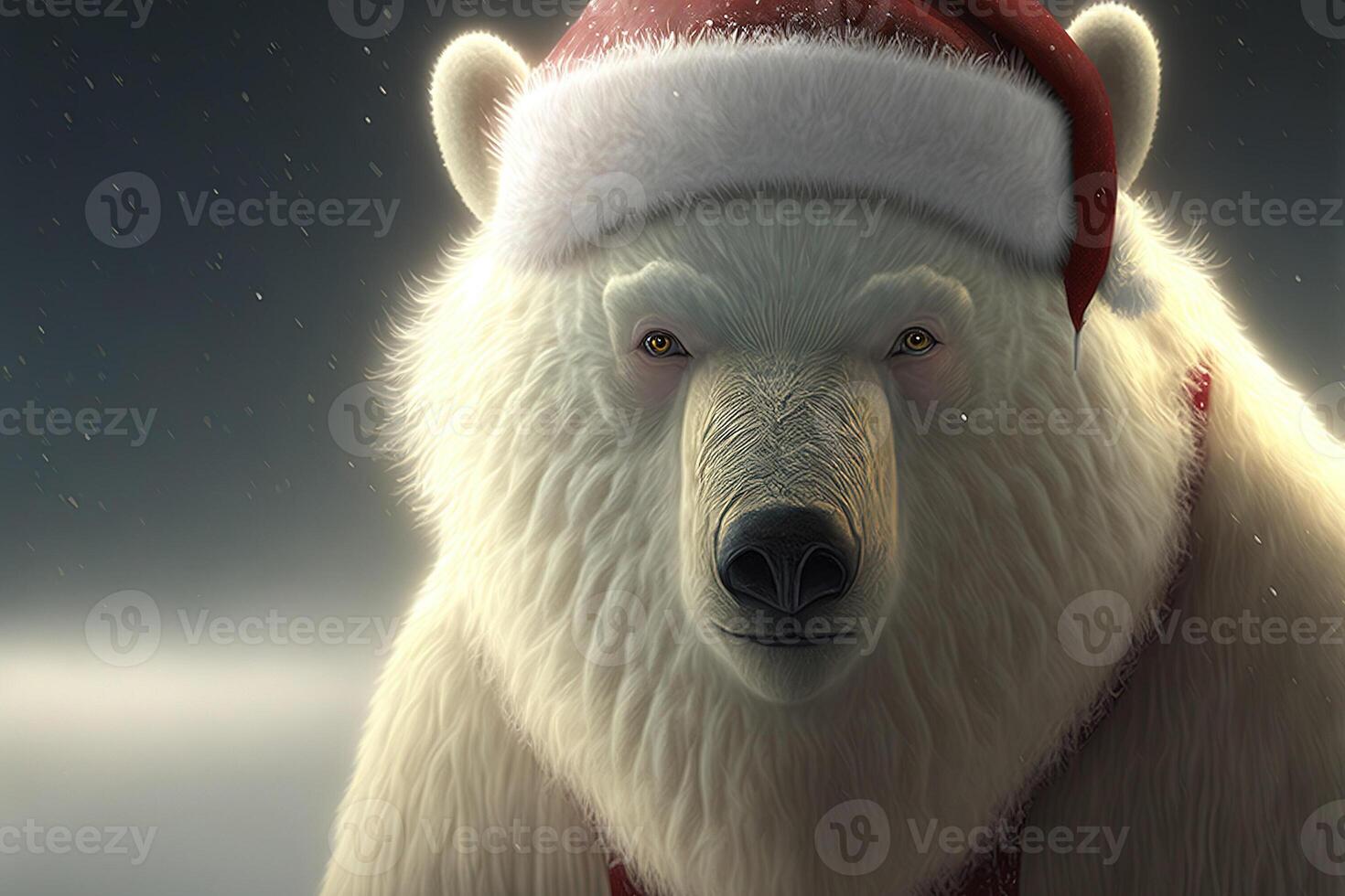 branco polar Urso santa claus Natal vestir e chapéu generativo ai foto