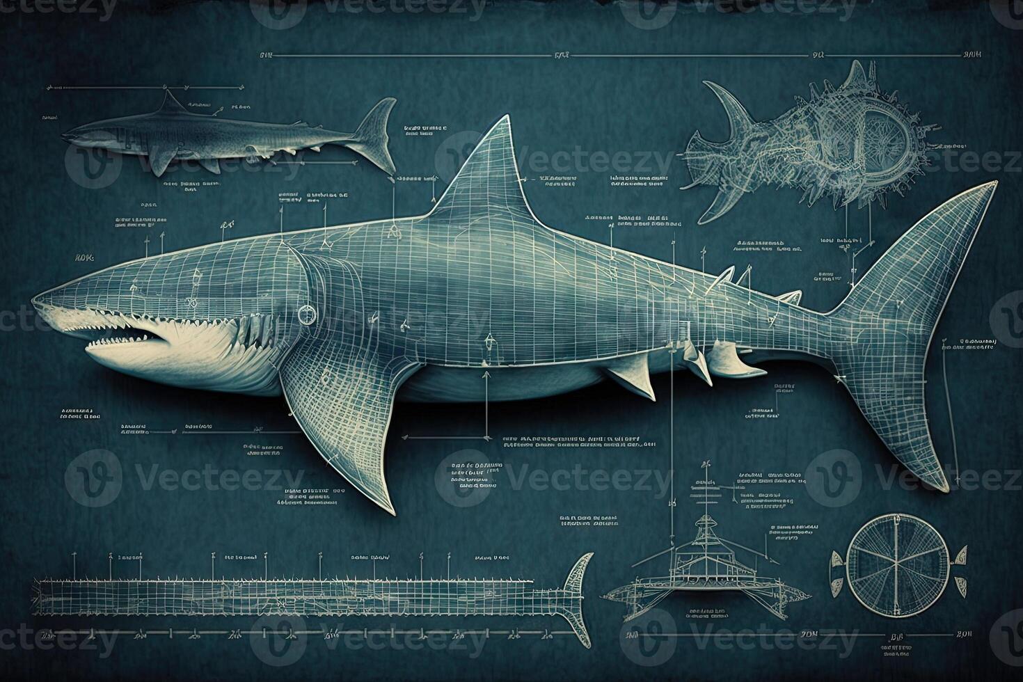 Tubarão projeto ilustração generativo ai foto