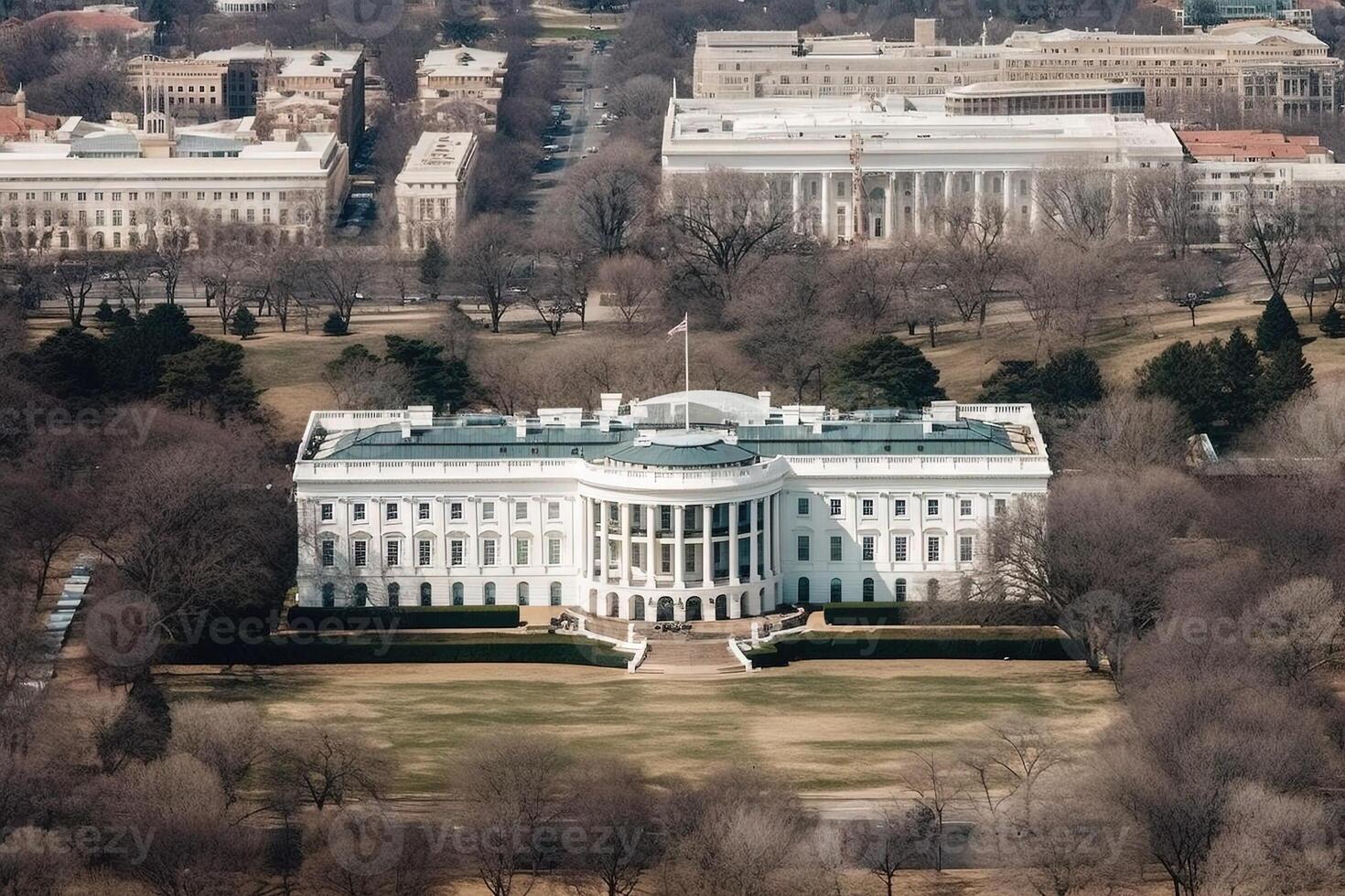aéreo Visão do Washington capitólio branco casa generativo ai foto