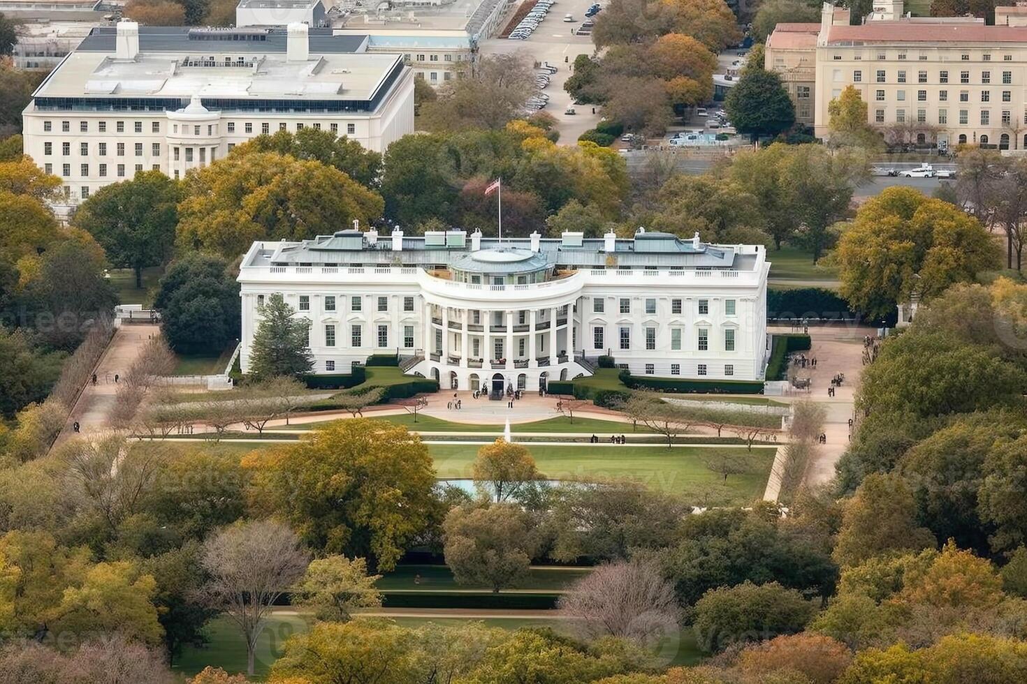 aéreo Visão do Washington capitólio branco casa generativo ai foto