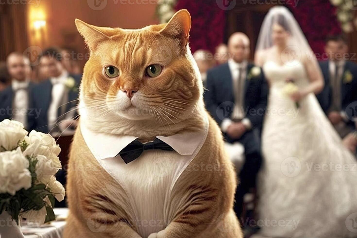 gato Casamento ilustração generativo ai foto