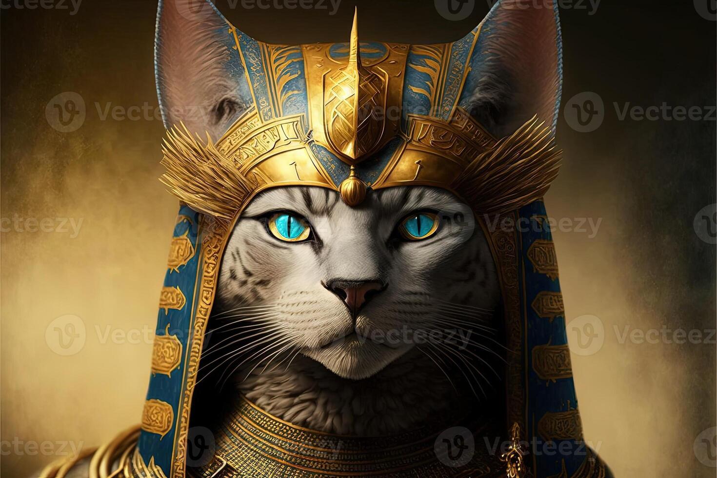 gato Como egípcio faraó ilustração generativo ai foto