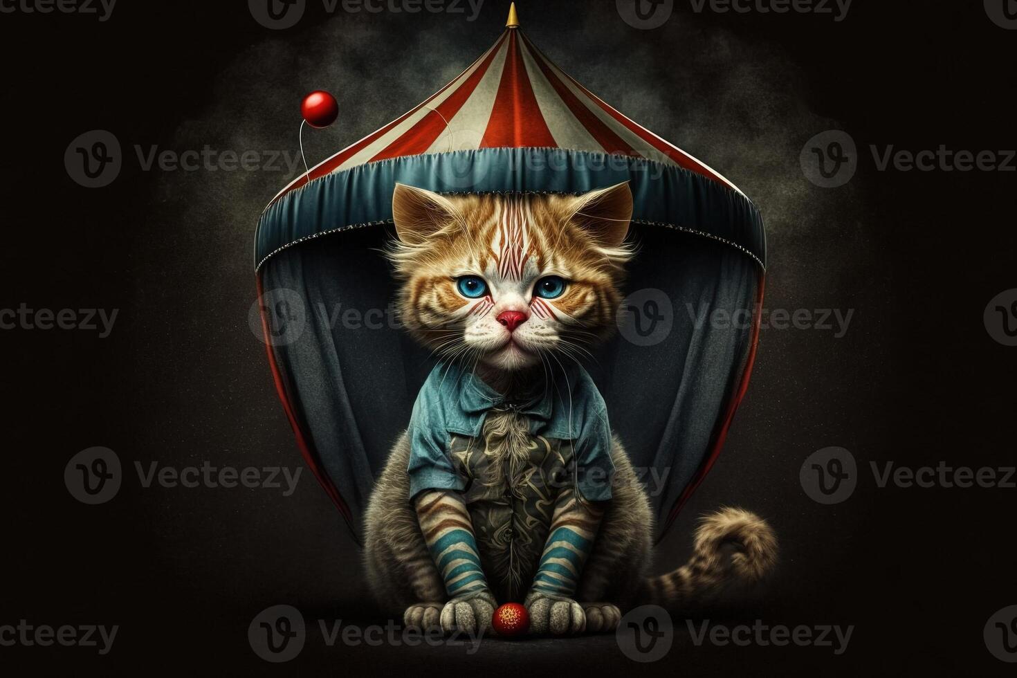 circo gato palhaço ilustração generativo ai foto