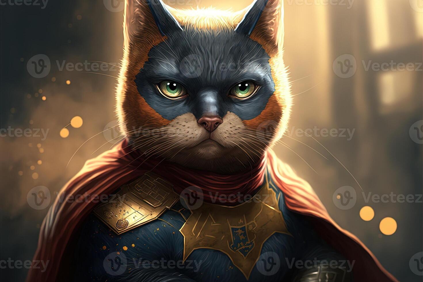 Super heroi gato ilustração generativo ai foto