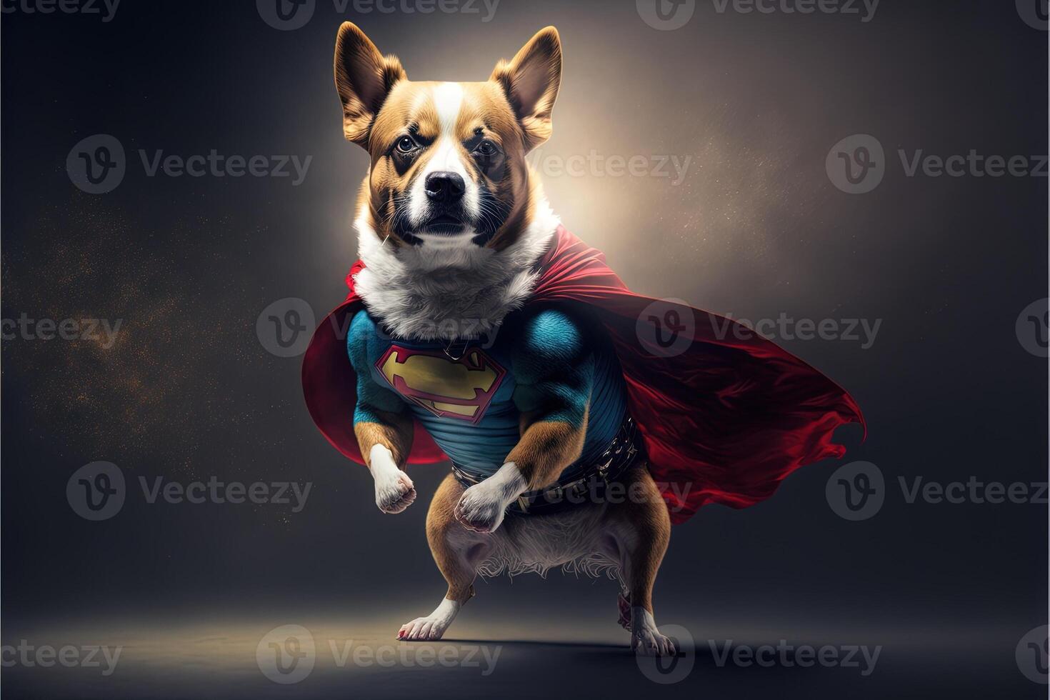 cachorro super herói Super Cão ilustração generativo ai foto