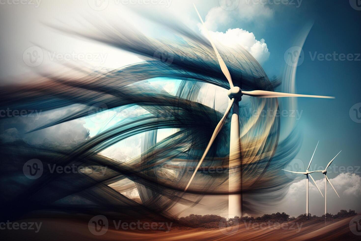 mundo vento dia abstrato ilustração generativo ai foto