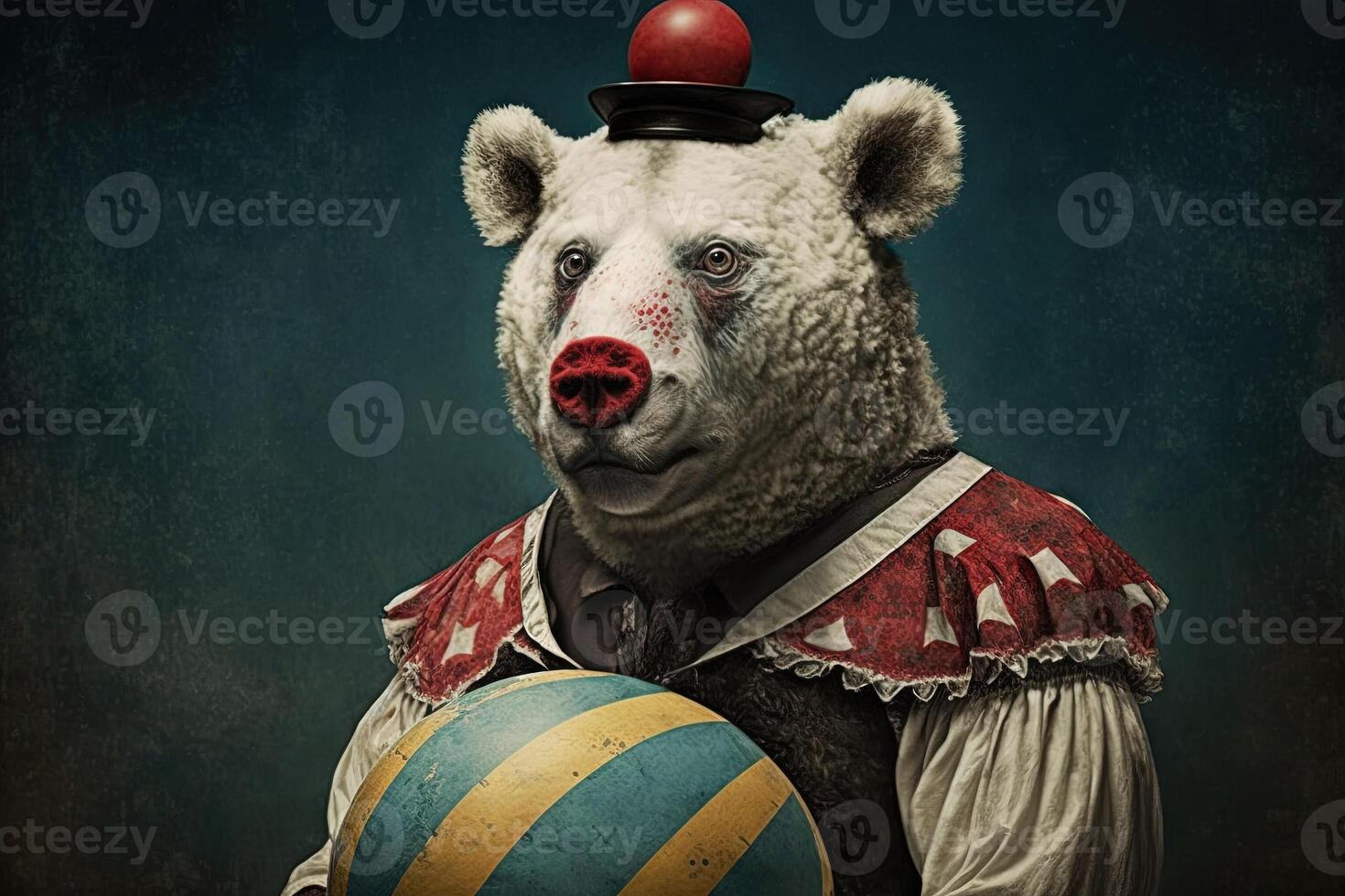 Urso circo animal ilustração generativo ai foto