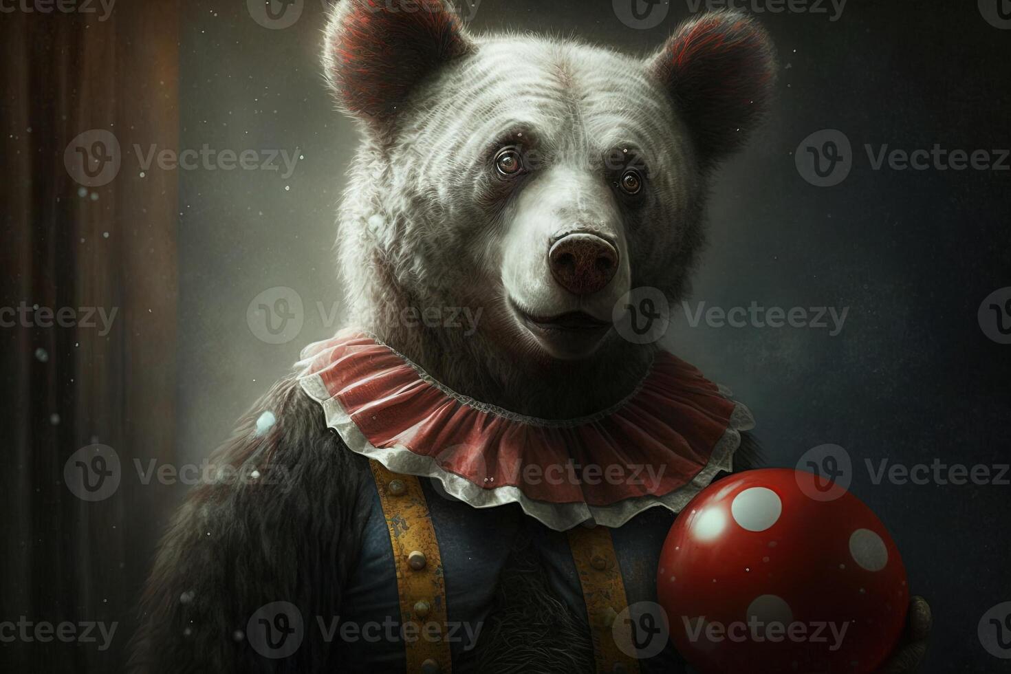 Urso circo animal ilustração generativo ai foto