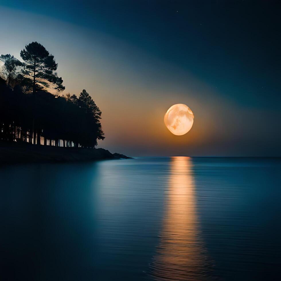 atmosfera em uma cheio lua noite. gerado ai. foto