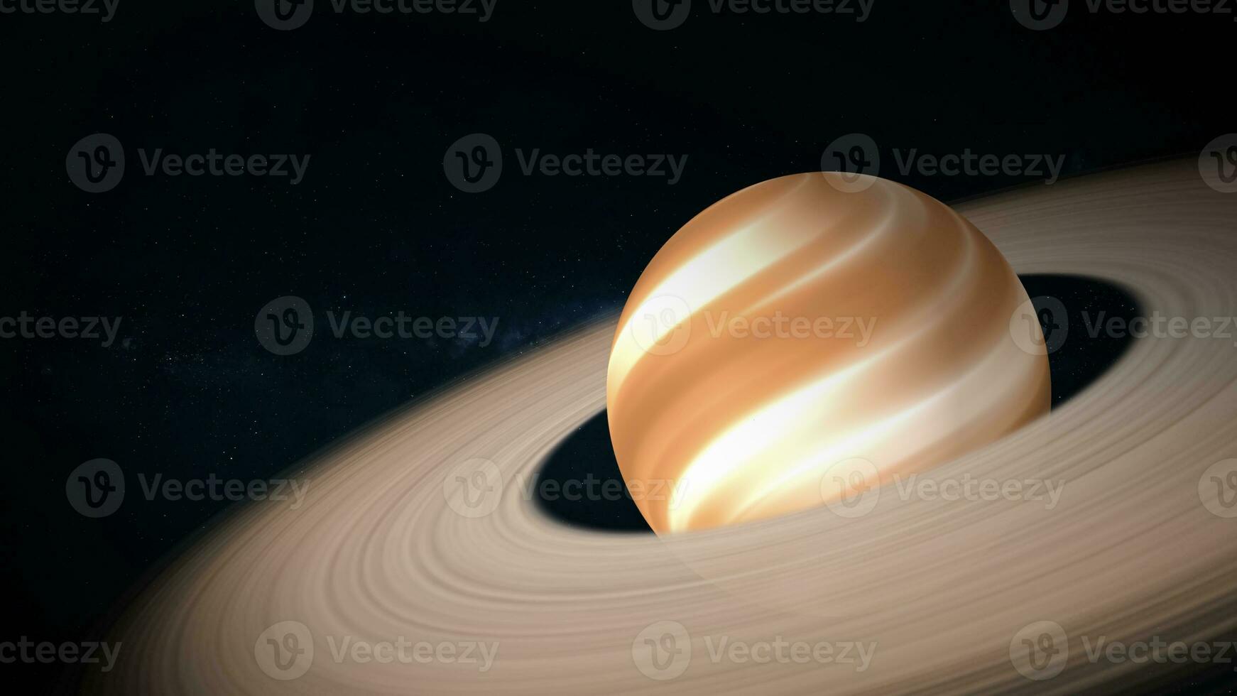 Saturno planeta rotação em espaço fundo foto