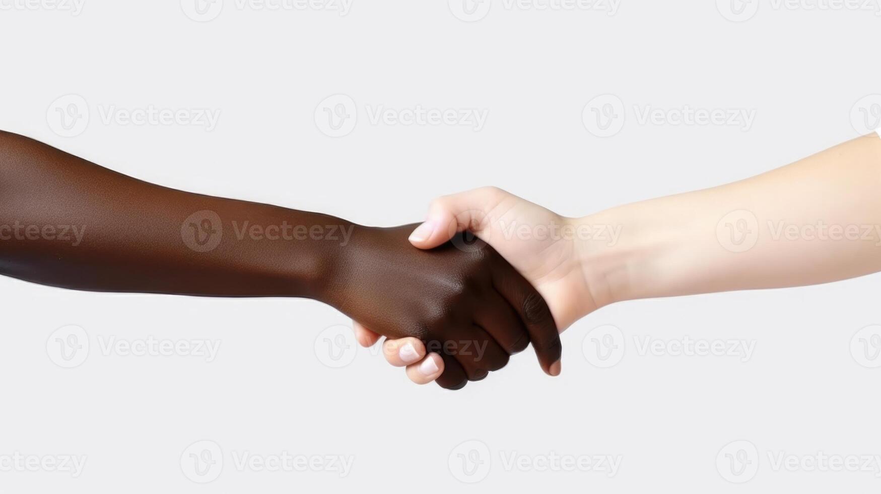 amigáveis ou casual aperto de mão entre interracial mulheres. generativo ai. foto