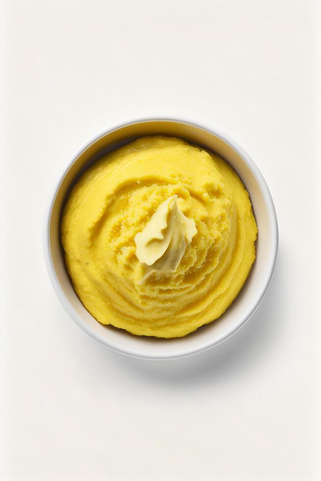 autêntico italiano polenta prato isolado em branco fundo para gourmet amantes ai gerado foto