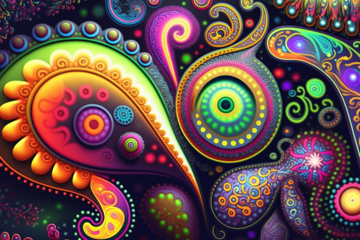 hippie paisley padronizar dentro arco Iris cores ai gerado foto