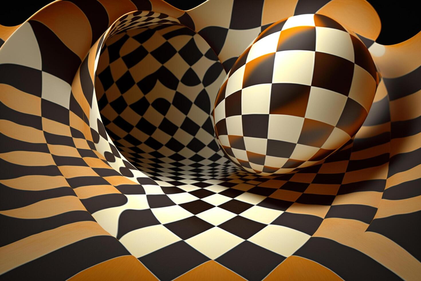 3d vórtice tabuleiro de xadrez padronizar ai gerado foto