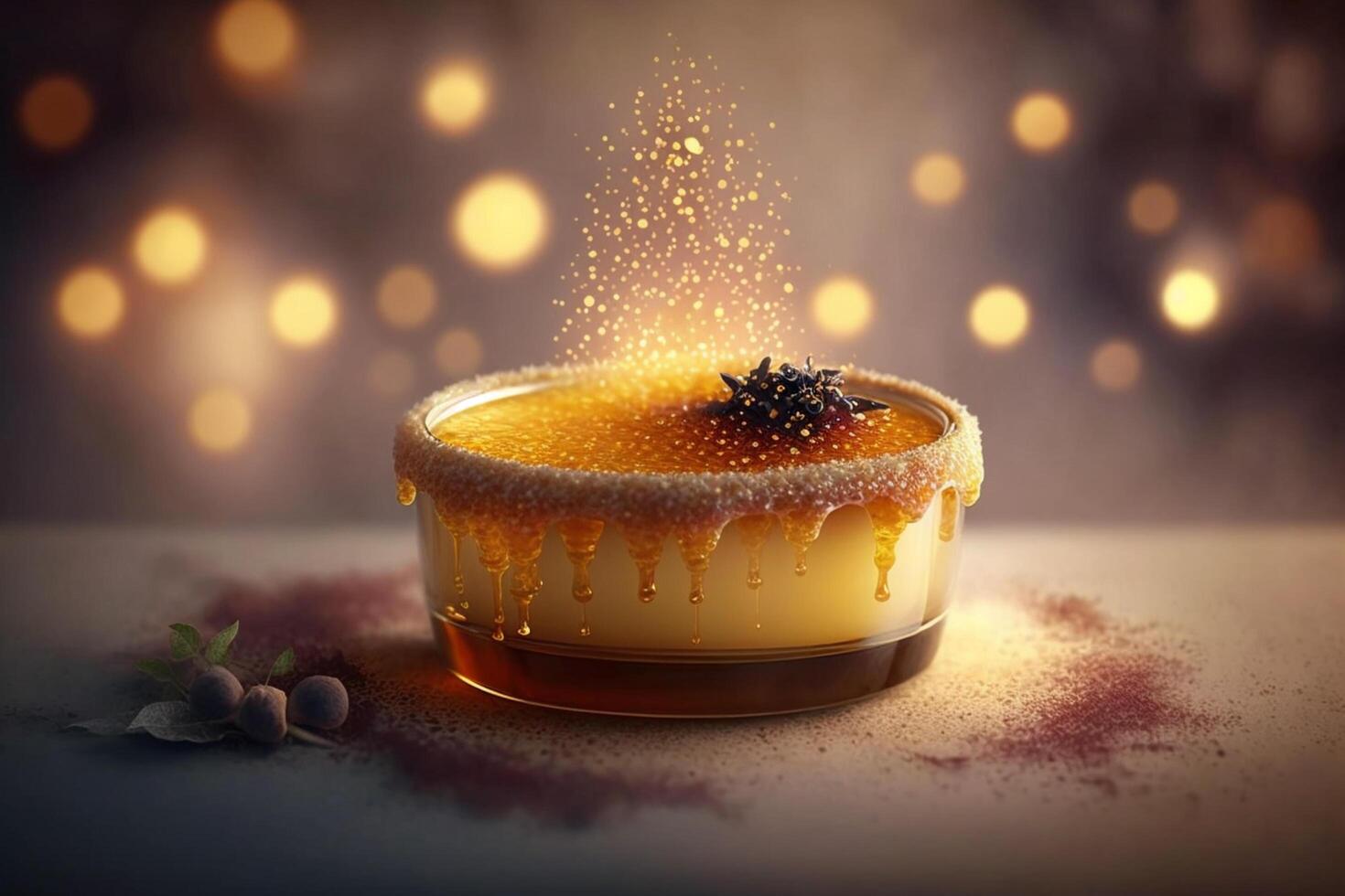 saciar dentro a decadência clássico francês creme brulee ai gerado foto