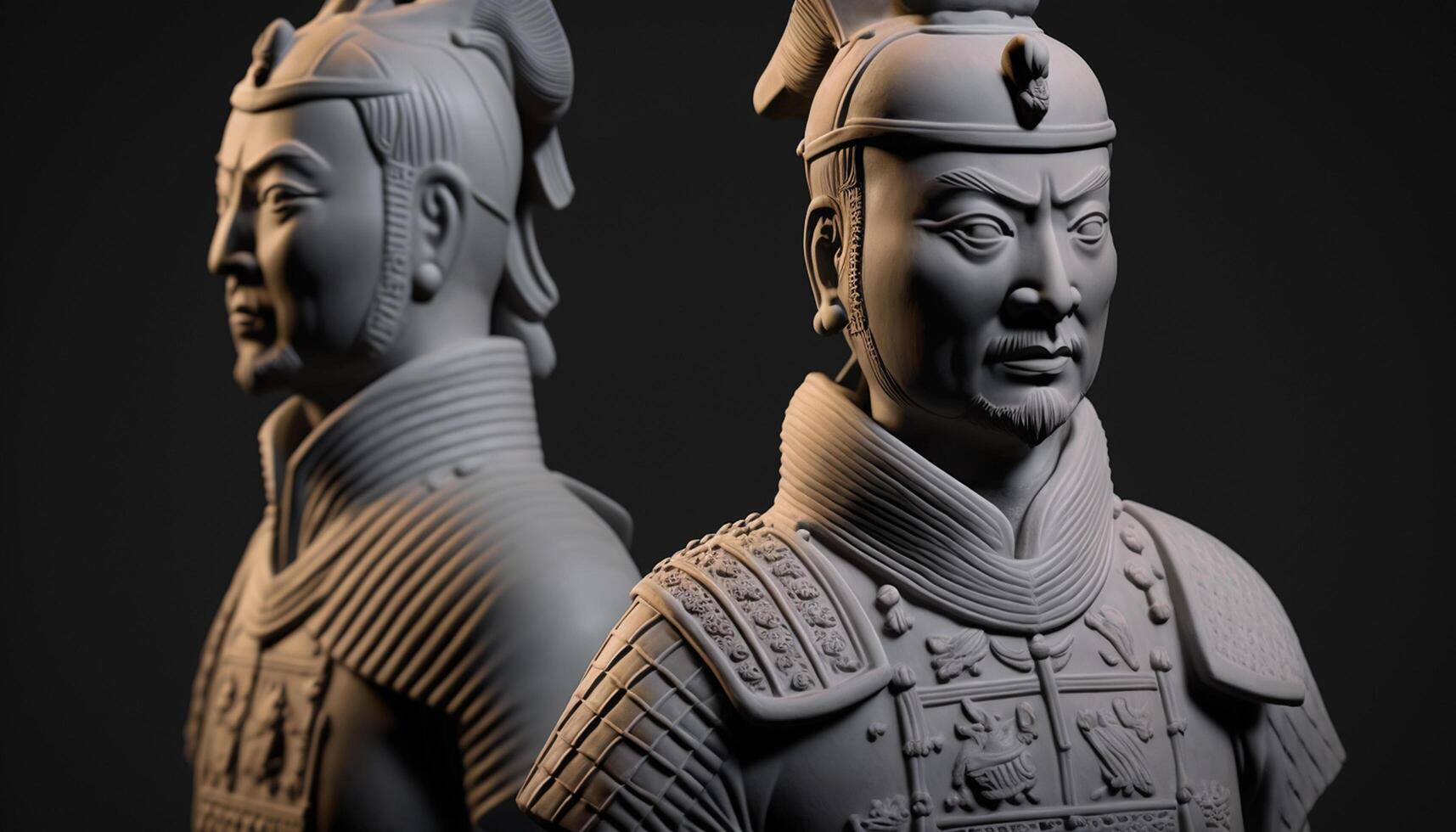 a poderoso exército do chinês terracota guerreiros magnífico esculturas do antigo China ai gerado foto