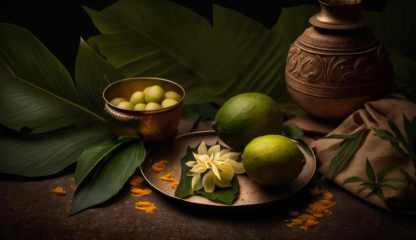 Ugadi celebrações uma alegre indiano Novo ano ai gerado foto