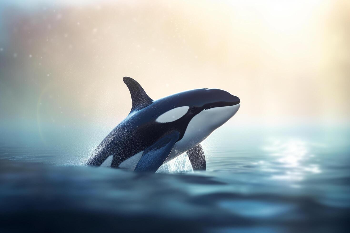 saltando orca majestoso assassino baleia dentro cheio voar ai gerado foto