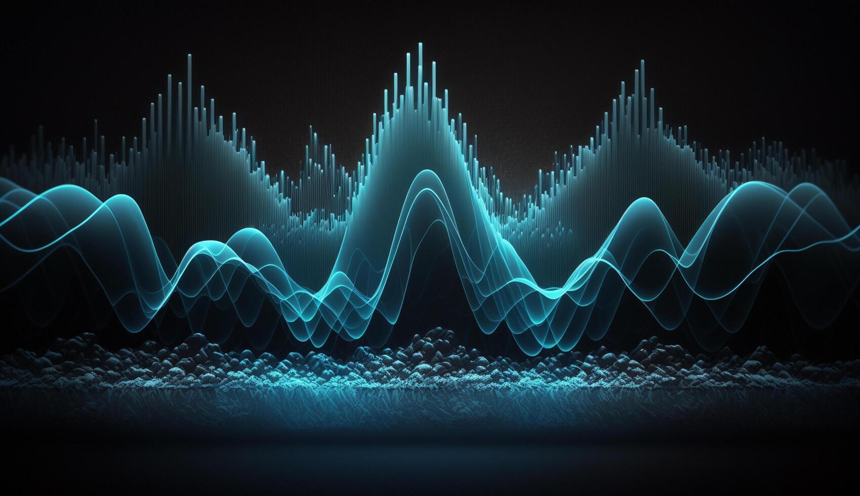 azul frequências a abstrato exploração do som e luz ai gerado foto