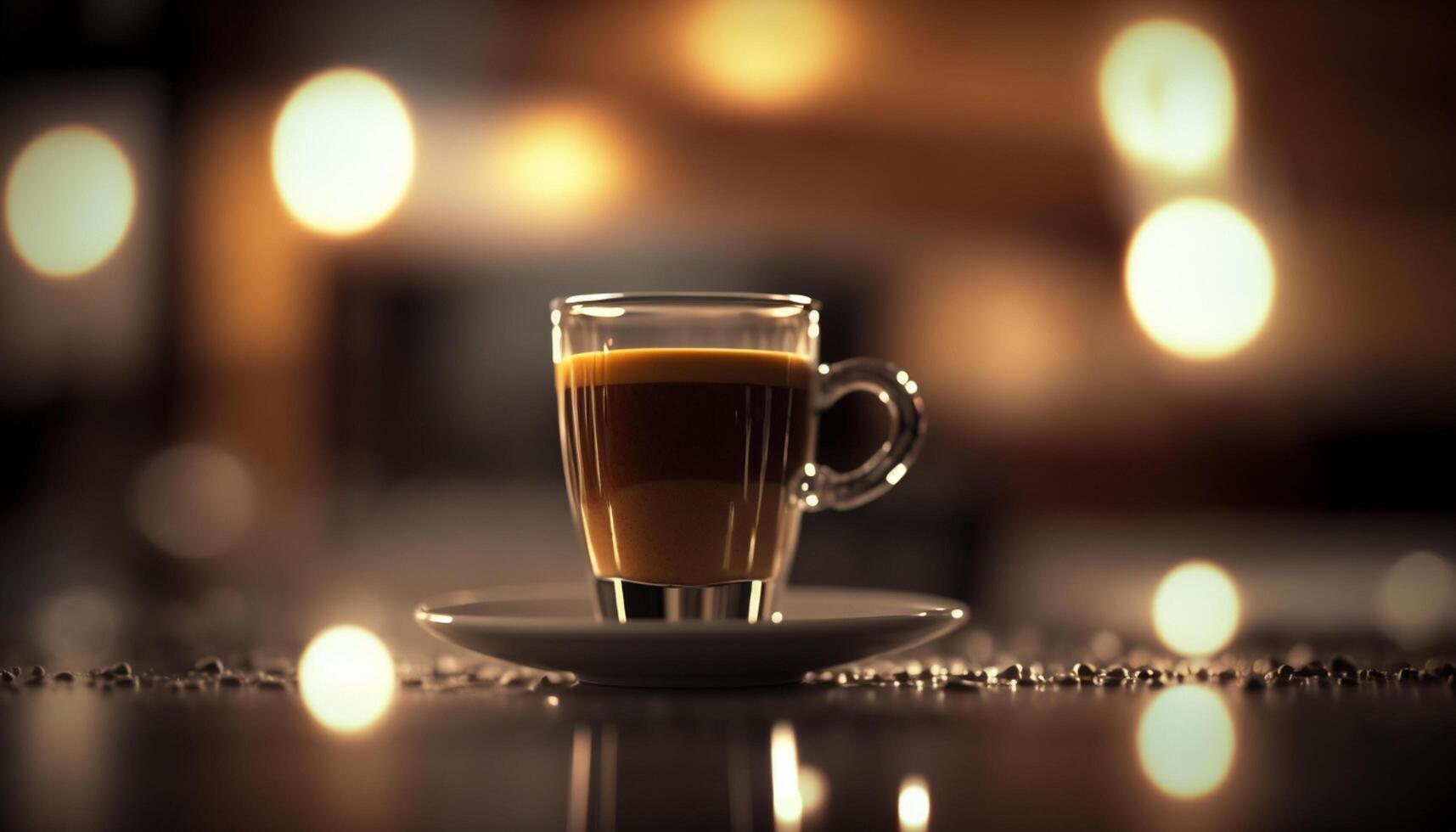 a aroma do italiano espresso dentro uma copo ai gerado foto