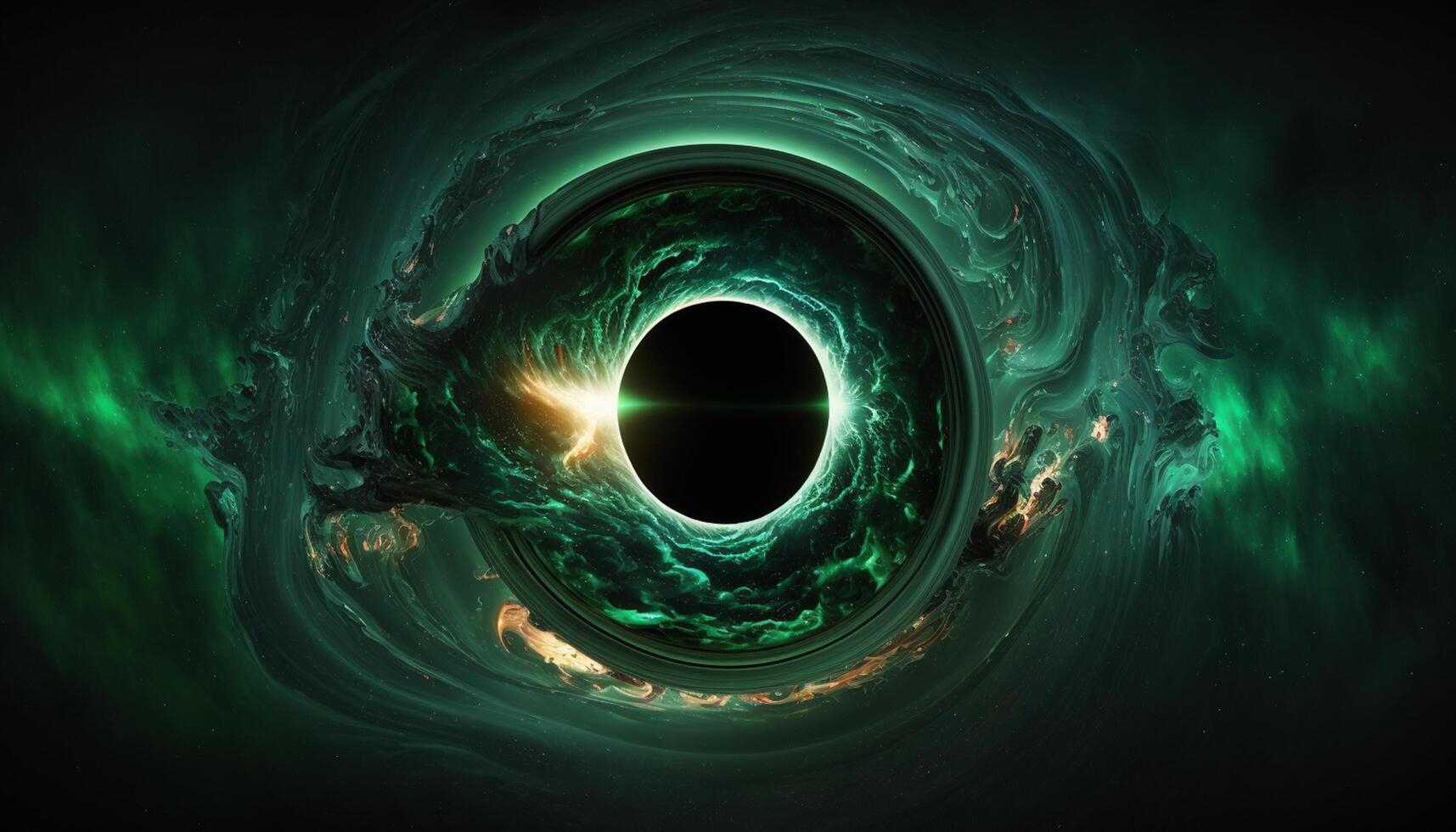 cósmico Porta de entrada uma portal para outro dimensão através uma Preto buracos vórtice ai gerado foto