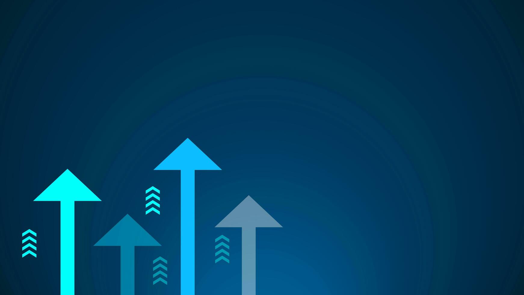 o negócio seta acima crescimento tecnologia em Sombrio azul fundo. o negócio financeiro investimento para sucesso. lucro gráfico mercado foto