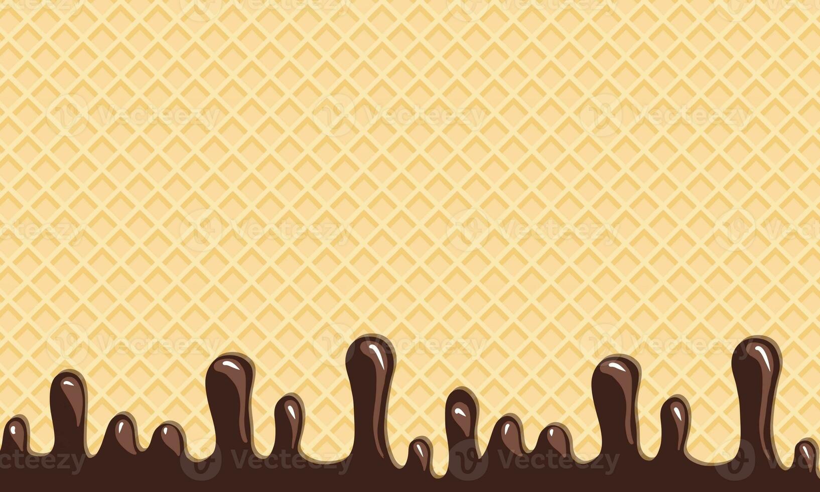 chocolate Derretendo com waffle fundo foto