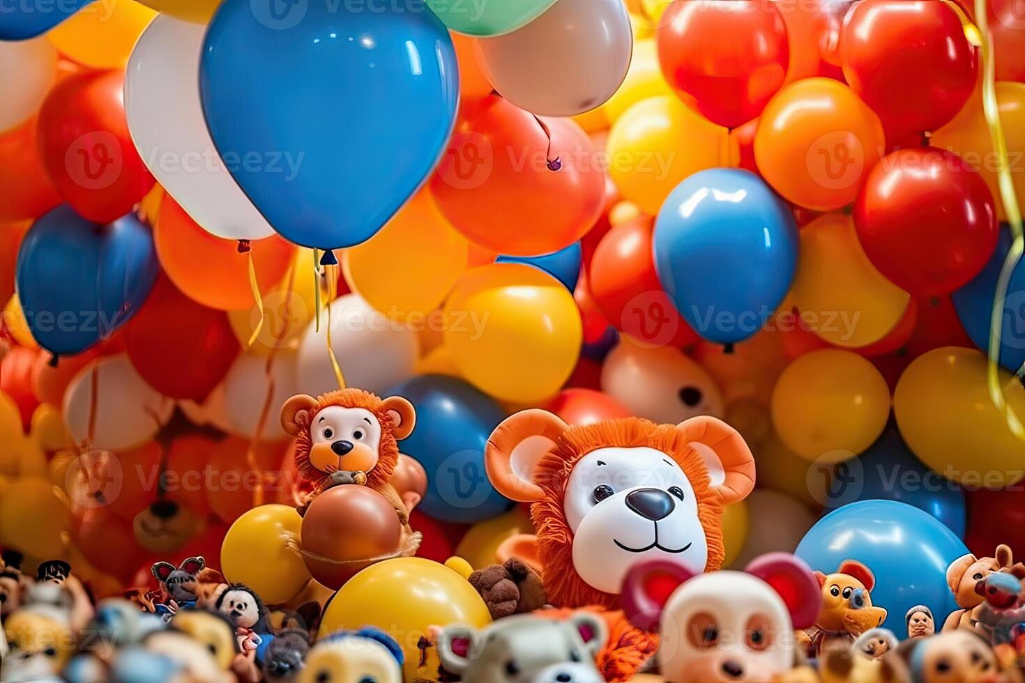 extremo fechar balão decoração aniversário festa às casa ai gerado foto