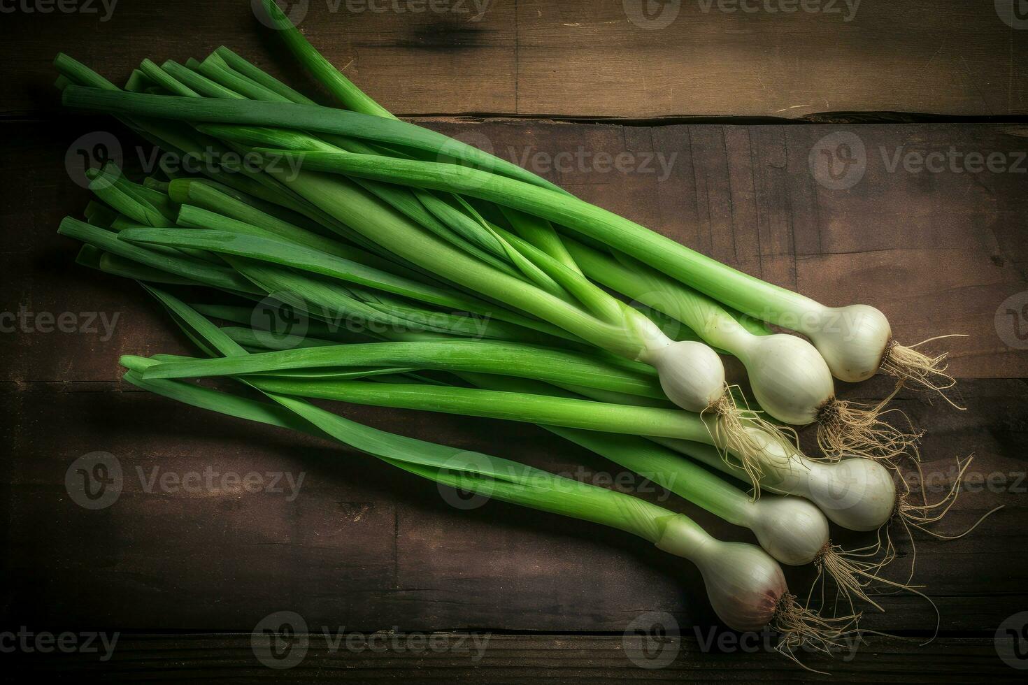 fresco verde cebolas Comida. gerar ai foto