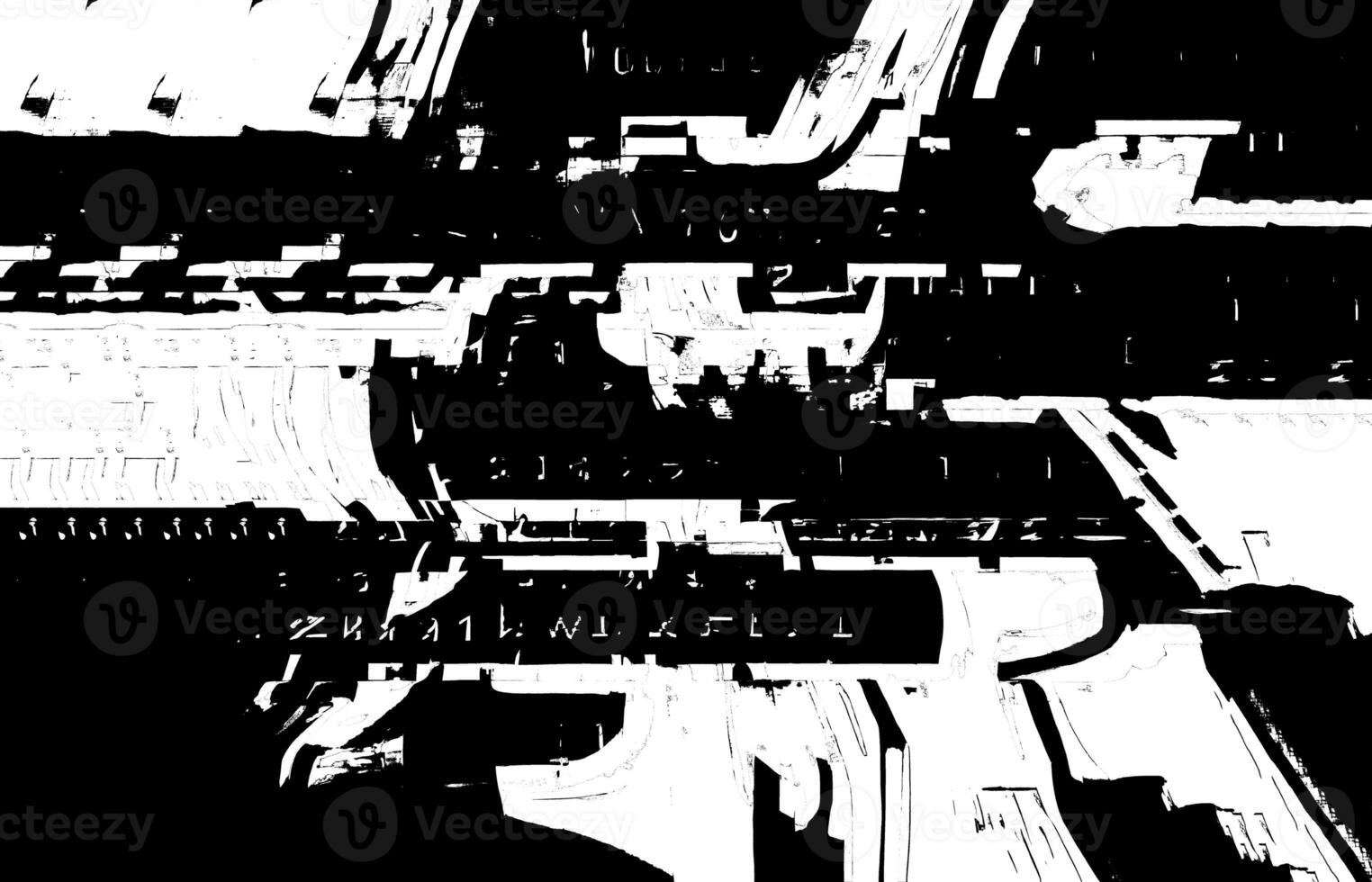 distorcido monocromático Preto e branco falha com grunge texturas para único digital e impressão arte foto