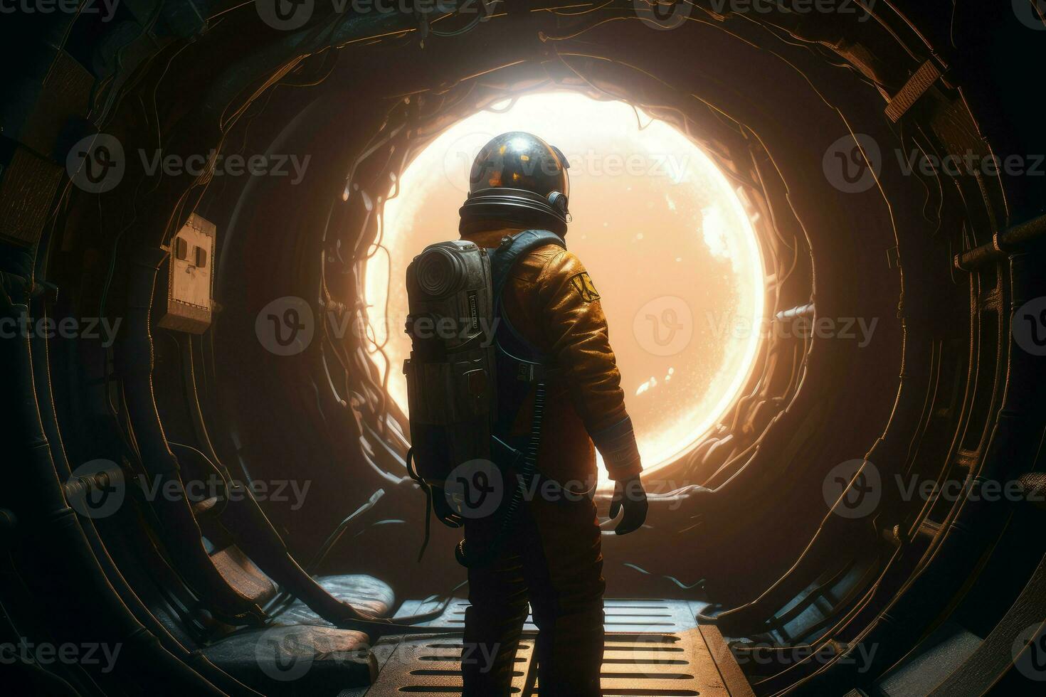 cosmonauta espaço portal porta. gerar ai foto