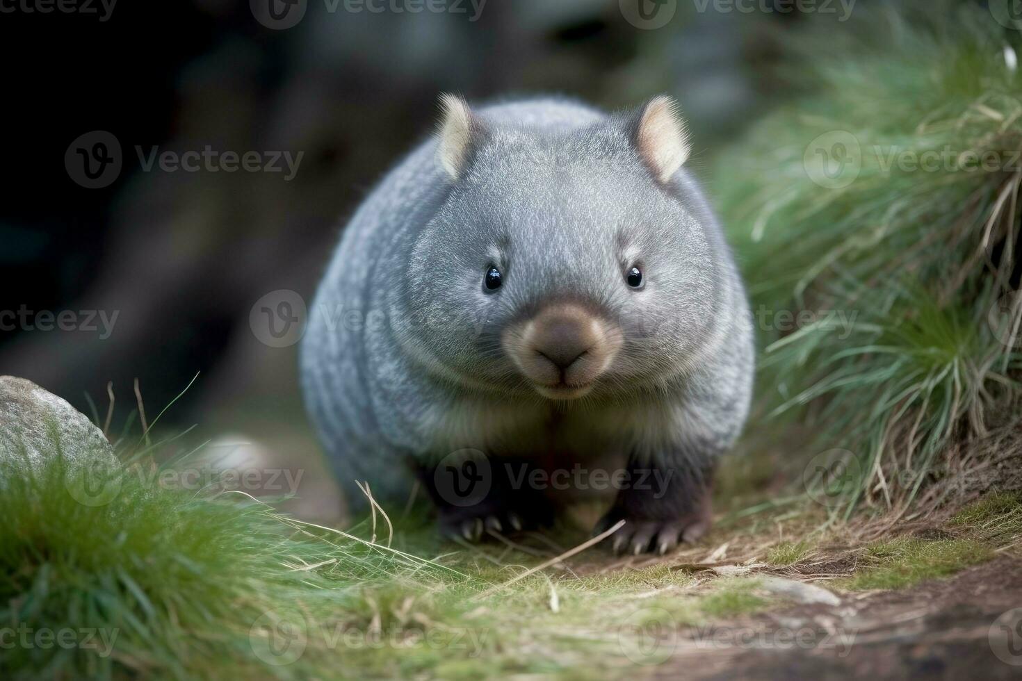 peludo nariz wombat roedor. gerar ai foto