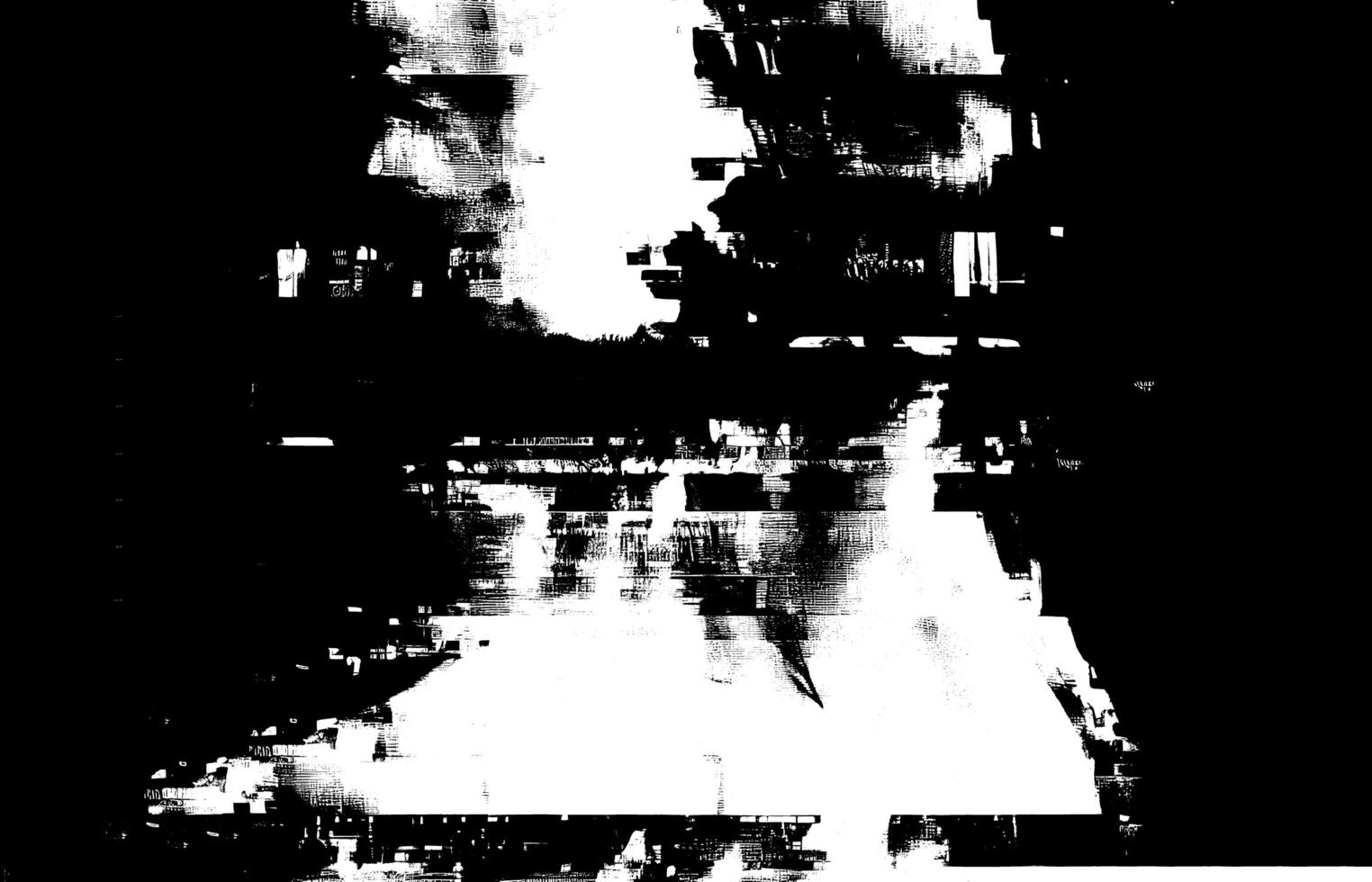 grunge monocromático Preto e branco falha texturas para digital e impressão Projeto com uma distorcido, quebrado estético foto