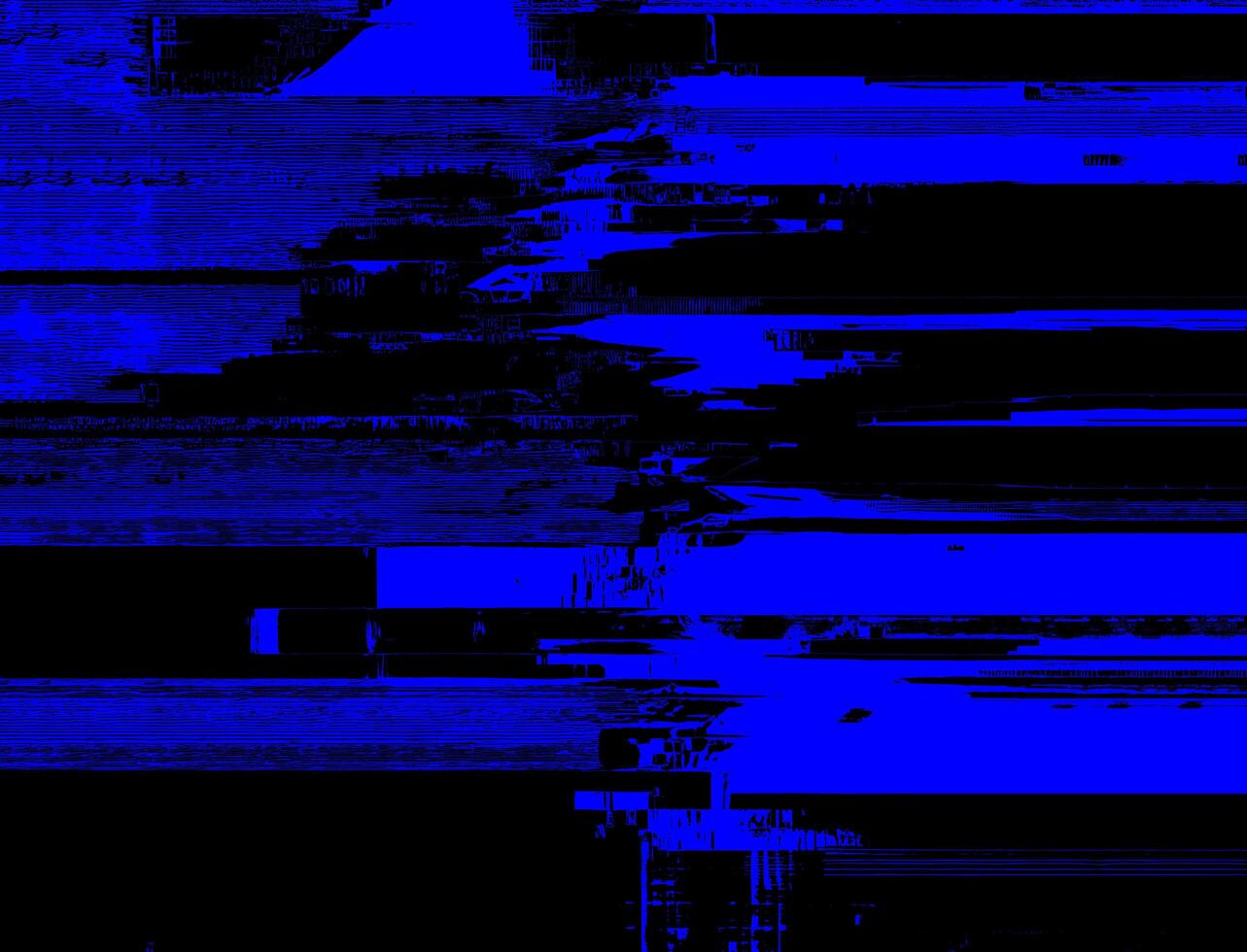 vibrante distorções brilhante azul e Sombrio cor esquema com barulho, grunge, e falha texturas para atraente digital e impressão projeto, ai gerado foto