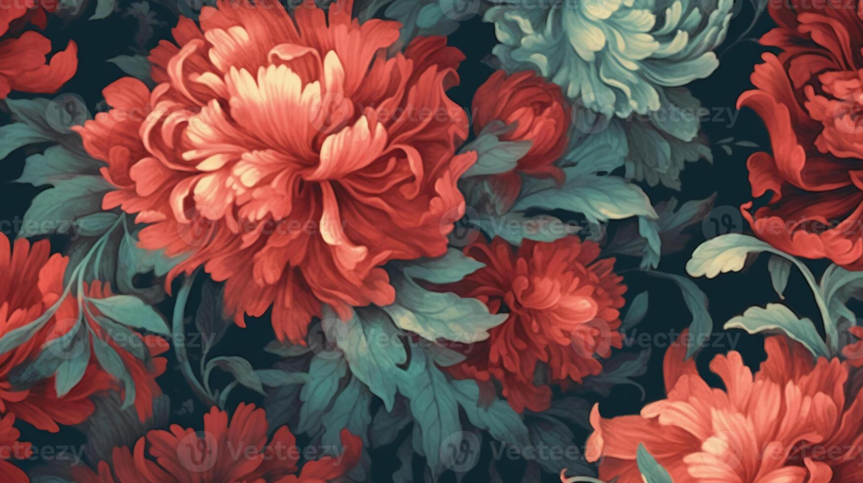 elegante e vintage floral papel de parede padronizar. ai generativo foto