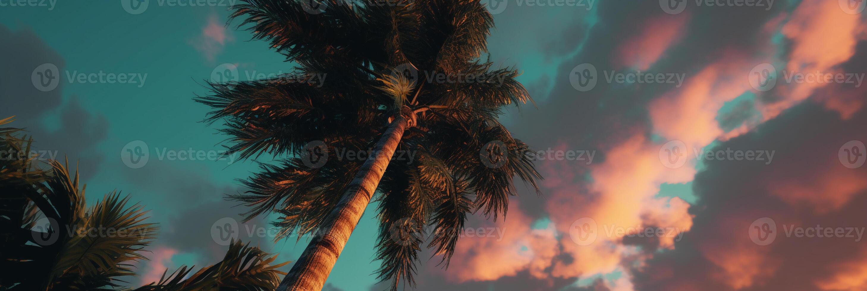 majestoso Palma árvore com Está exuberante verde folhas suavemente balançando dentro a brisa. ai generativo foto