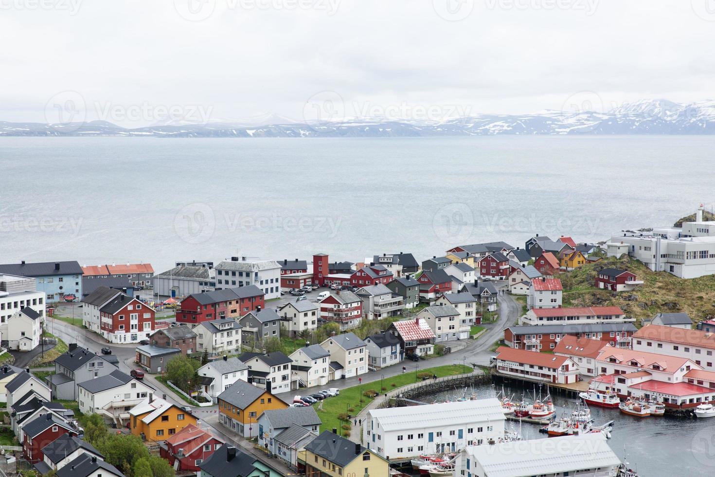 cultura e vida na cidade mais ao norte de honningswag, na noruega foto