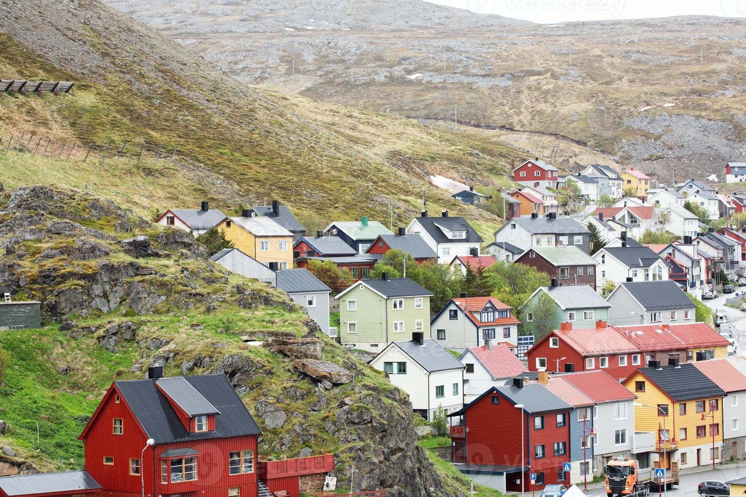 cultura e vida na cidade mais ao norte de honningswag, na noruega foto