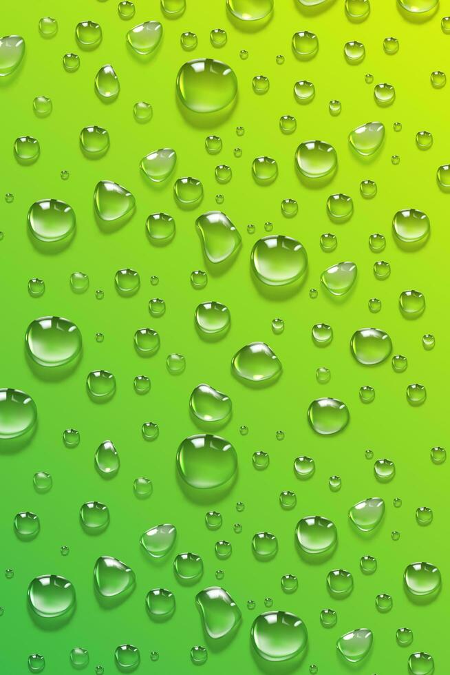 água gotas em uma verde fundo. foto