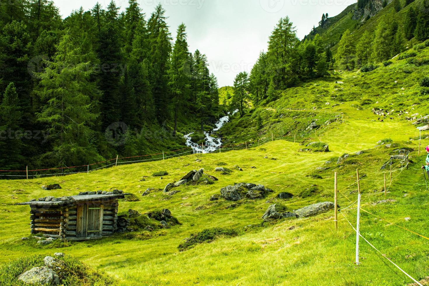 cabana de madeira nos Alpes austríacos foto