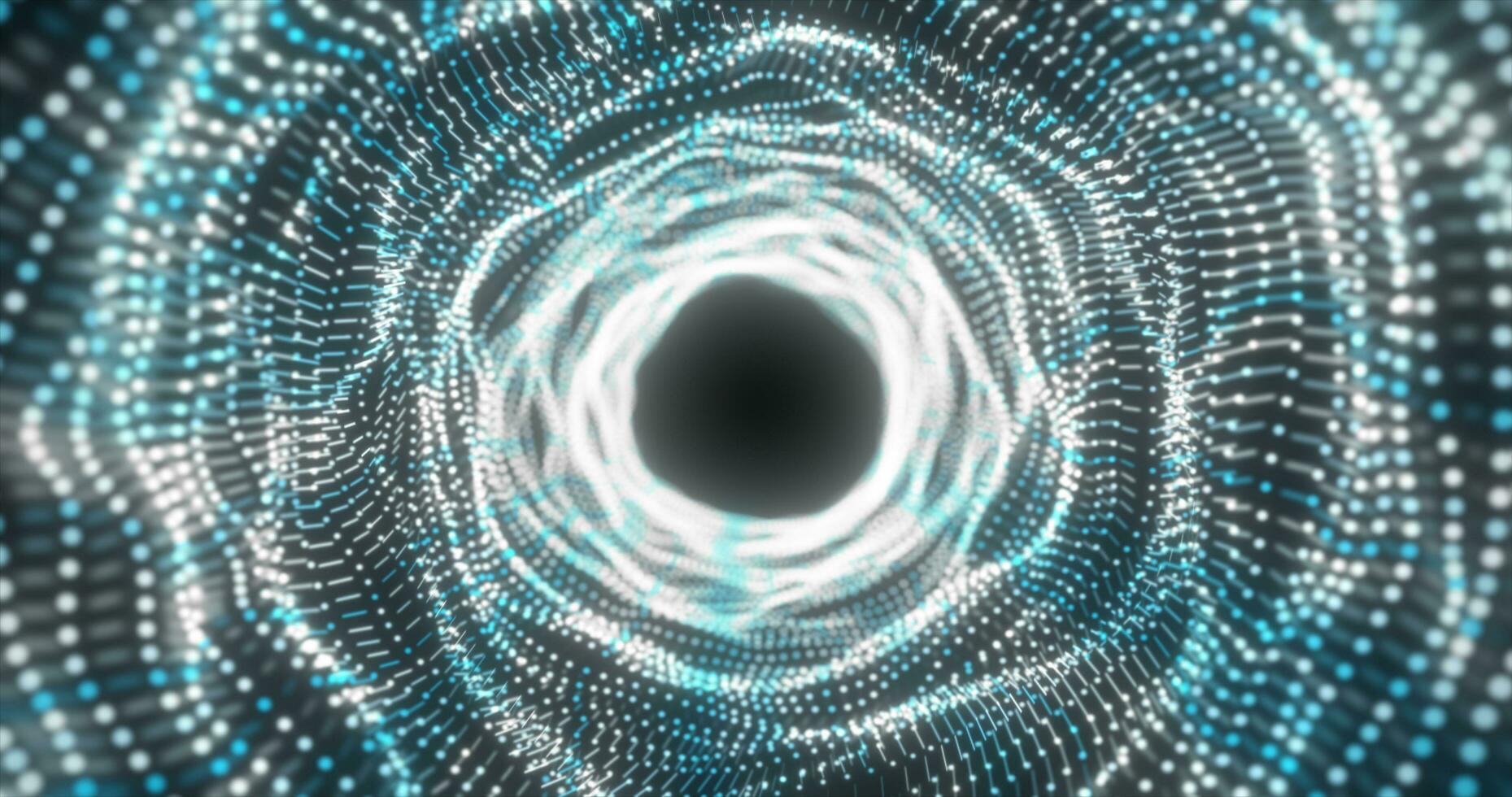 abstrato azul energia túnel fez do partículas e uma rede do alta tecnologia linhas com uma brilhando fundo efeito foto