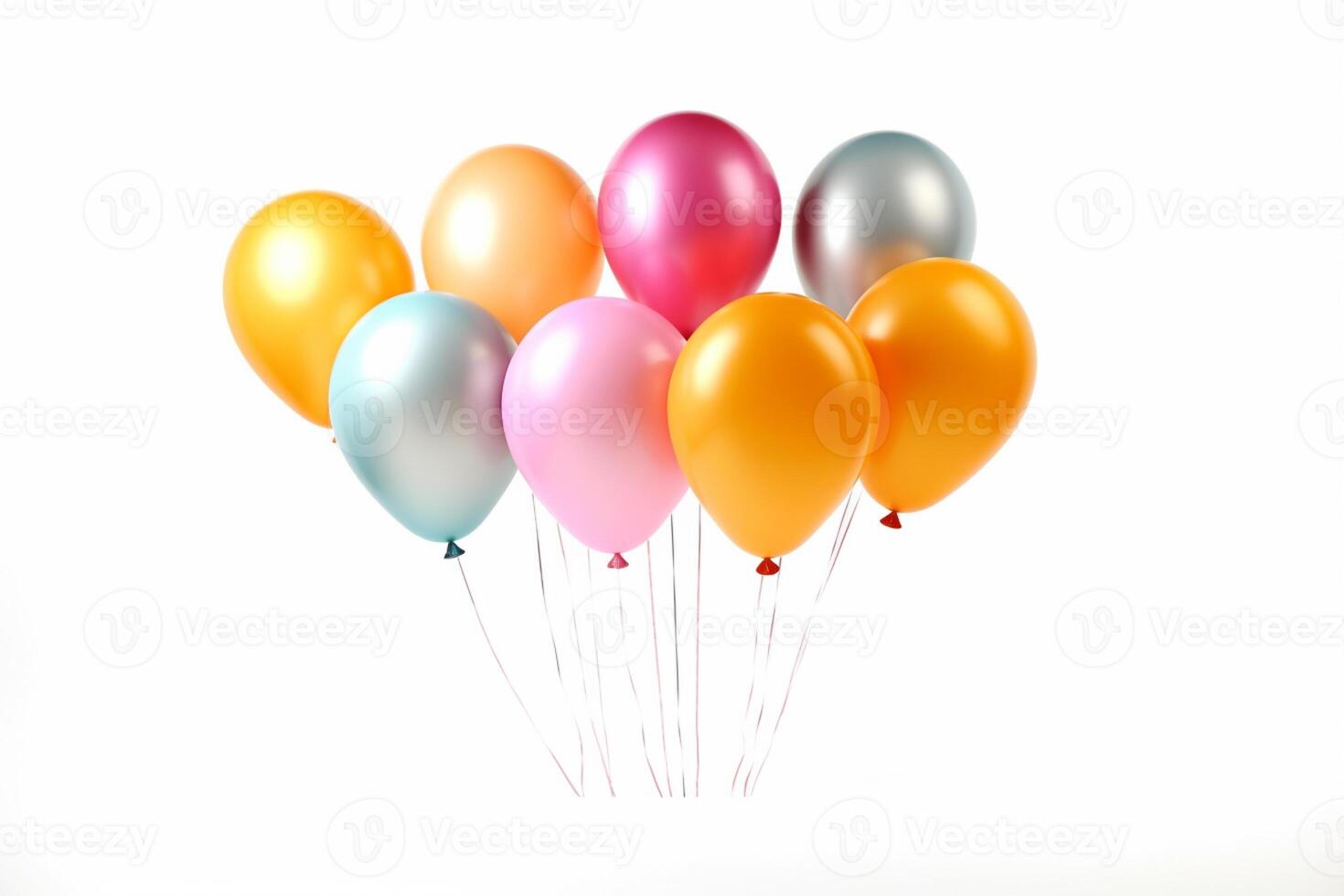 colorida balões isolado em branco fundo. generativo ai foto