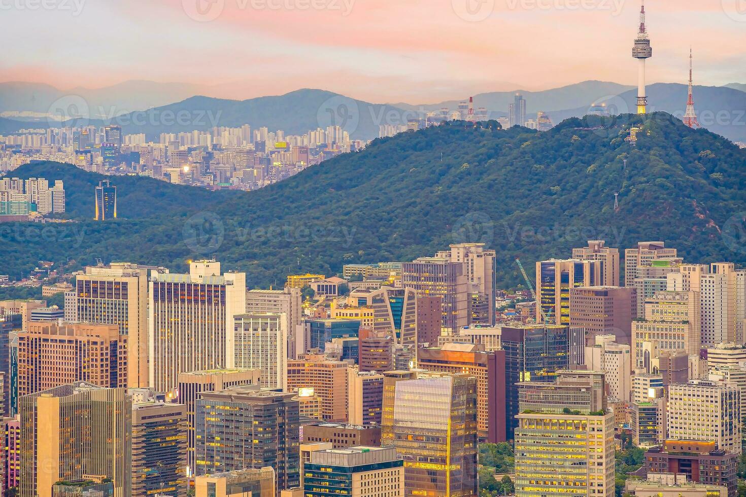 centro da cidade Seul cidade Horizonte, paisagem urbana do sul Coréia foto