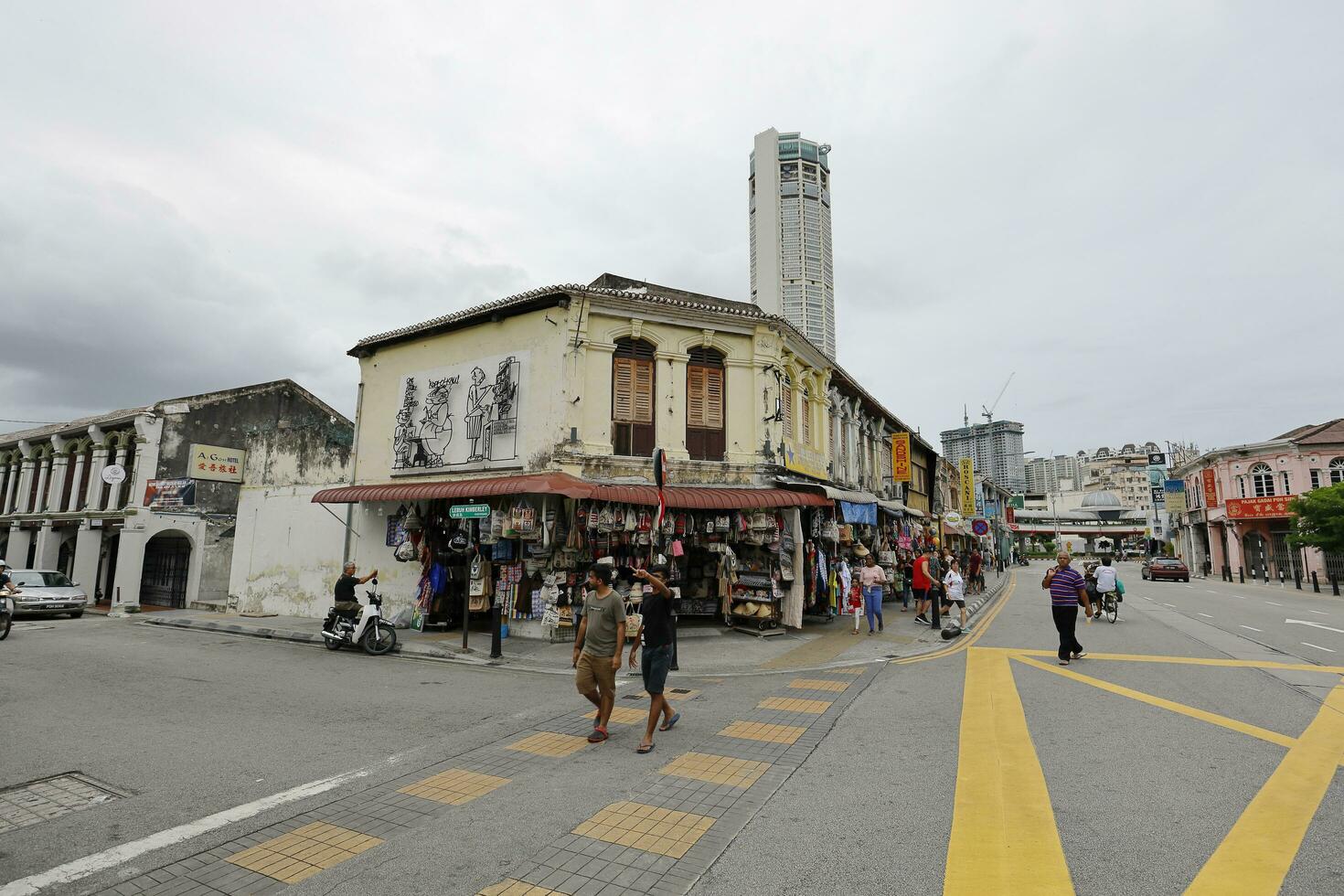 George cidade, penang, Malásia Junho 6, 2019 Jalan penang é a a maioria importante via dentro penang durante a britânico colonial era. foto