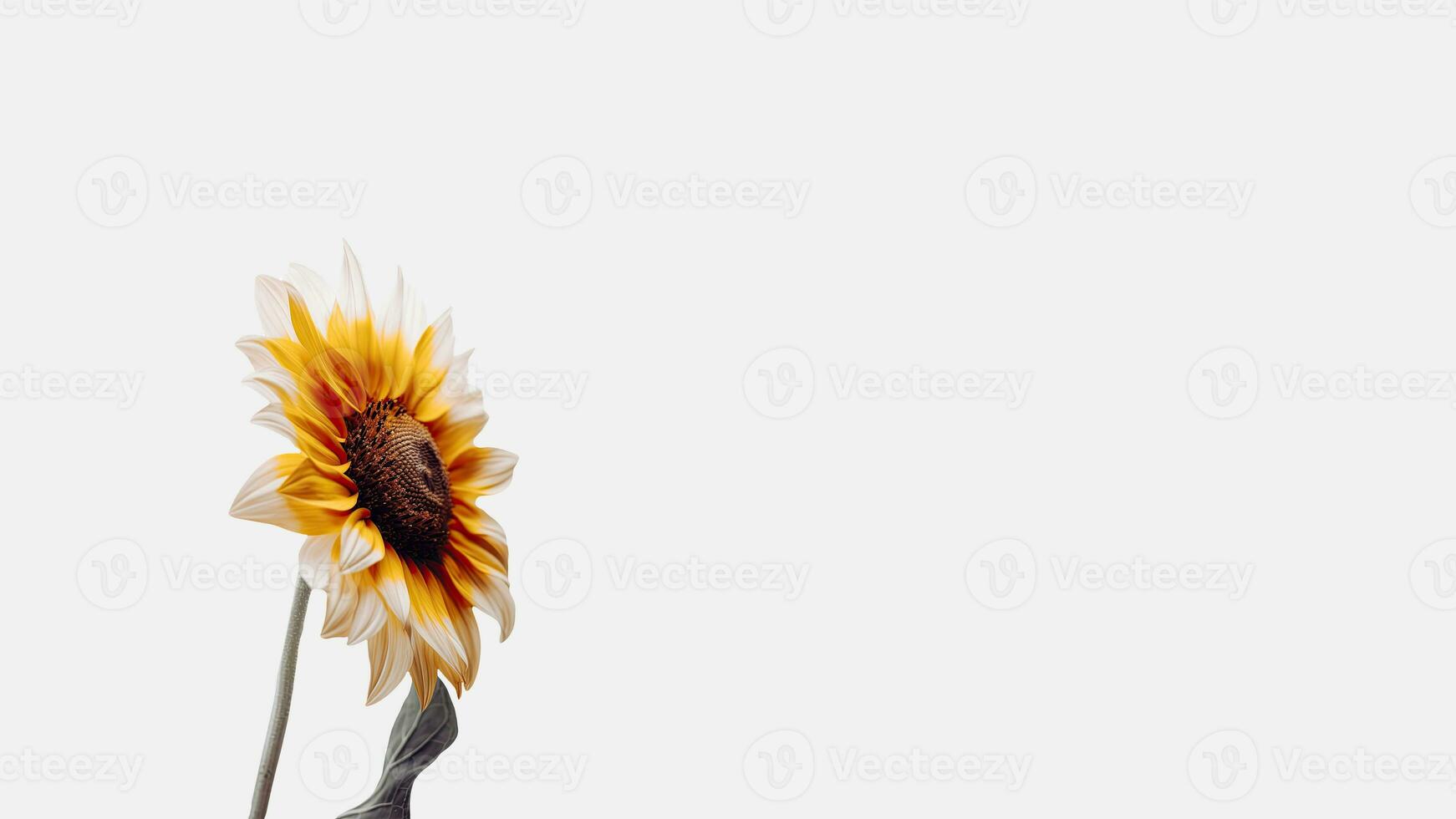 surpreendente Sol flor flor isolado em branco fundo e espaço para mensagem. generativo ai. foto