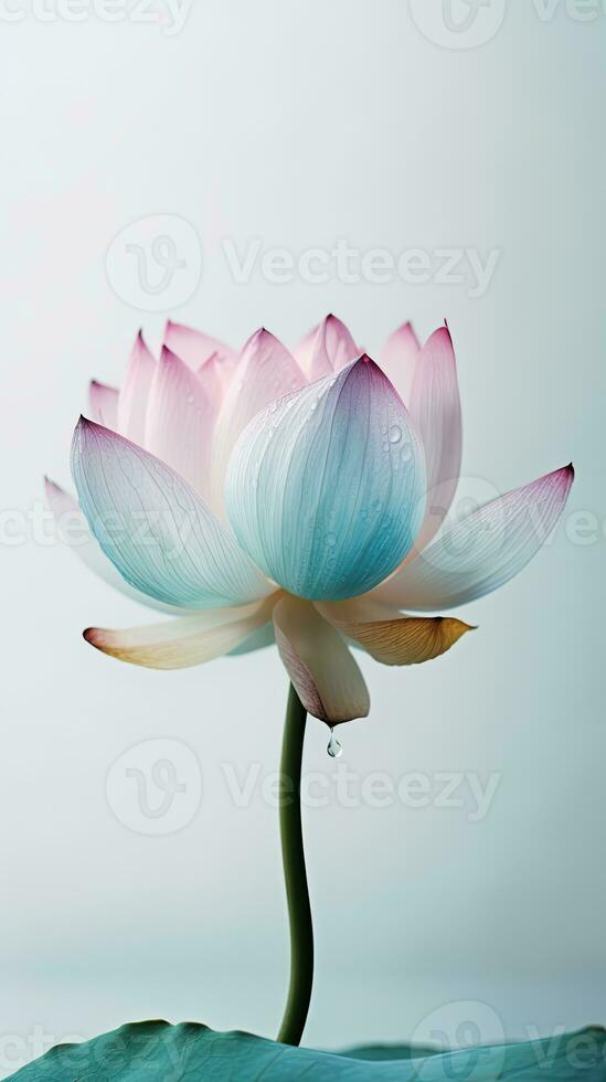 surpreendente imagem do natural multi cor lótus flor com água gotas. generativo ai. foto